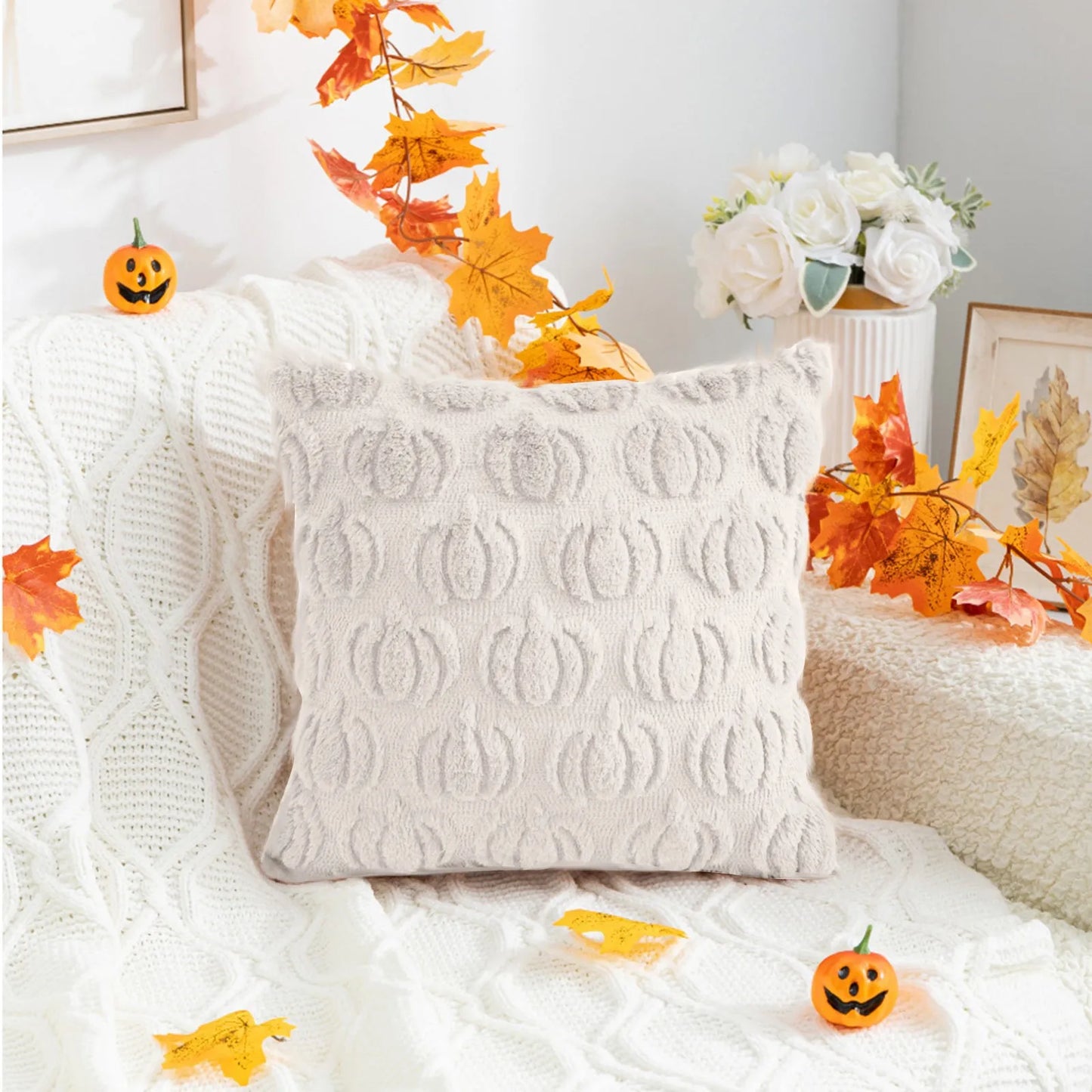 Pumpkin Plush Pillow Covers – Fall & Halloween Edition