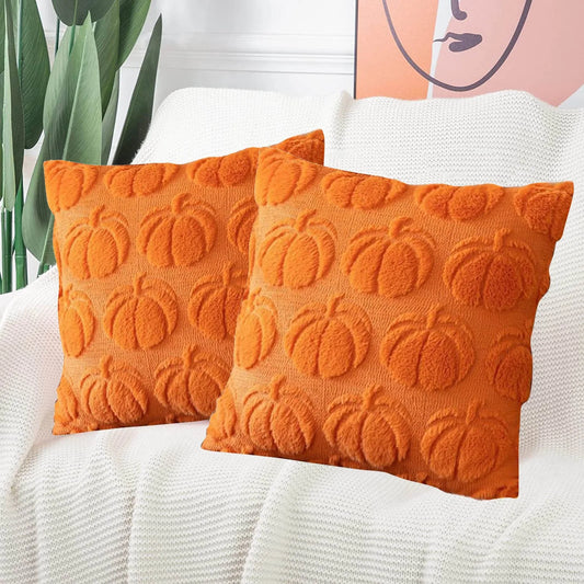 Pumpkin Plush Pillow Covers – Fall & Halloween Edition