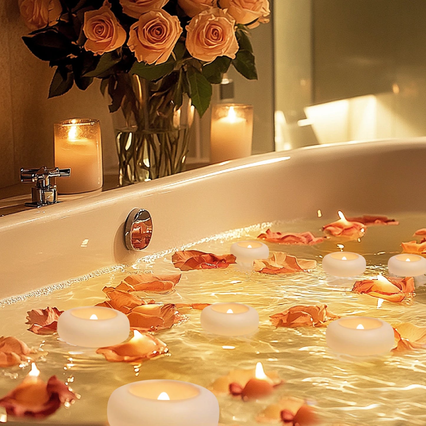 MovaLira™ AquaGlow Floating LED Tealights (12/24 Pack)