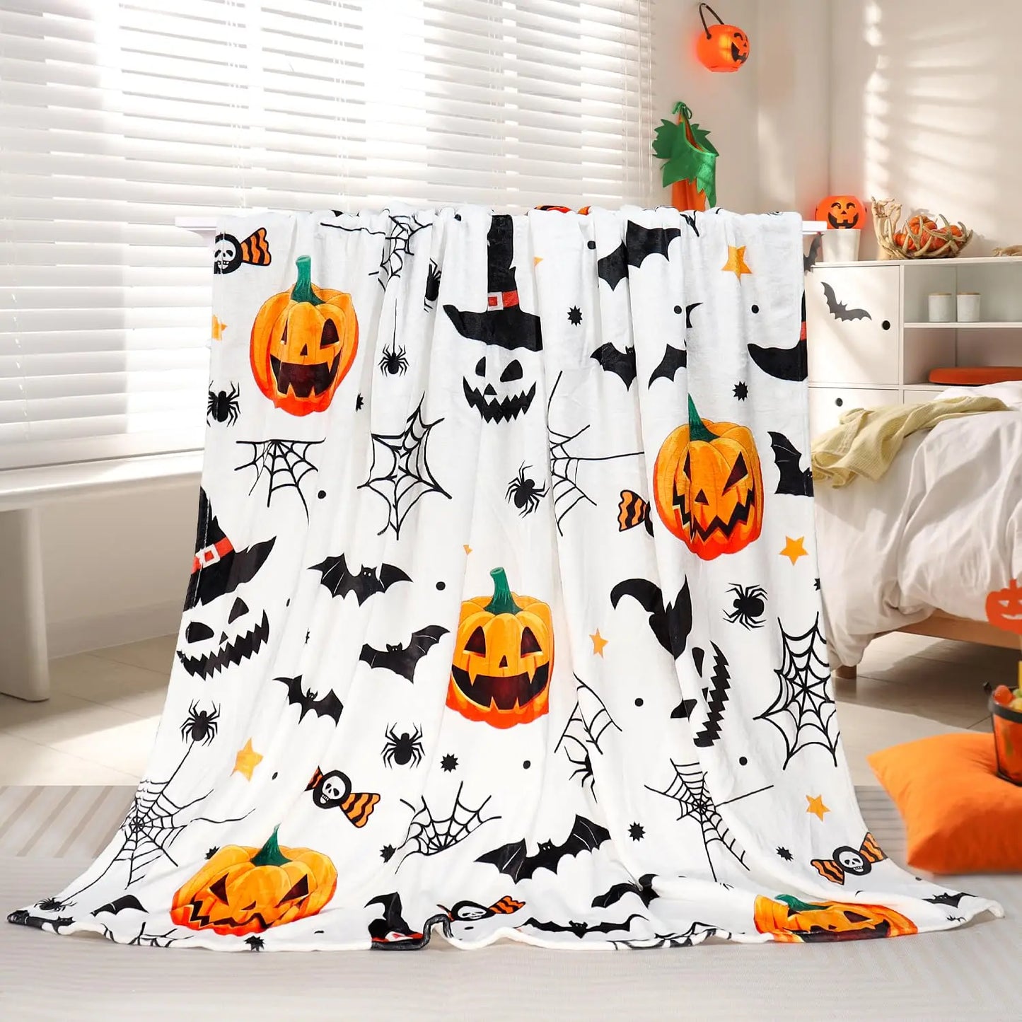 Pumpkin Patch Throw Blanket – Halloween Cozy Edition
