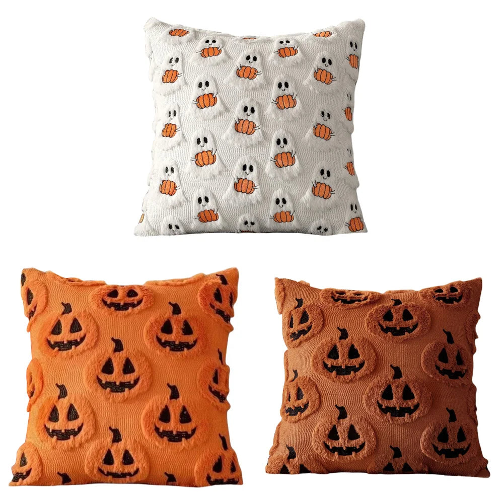 Ghost & Pumpkin Pillow Set – 3-Pack Halloween Cozy Covers