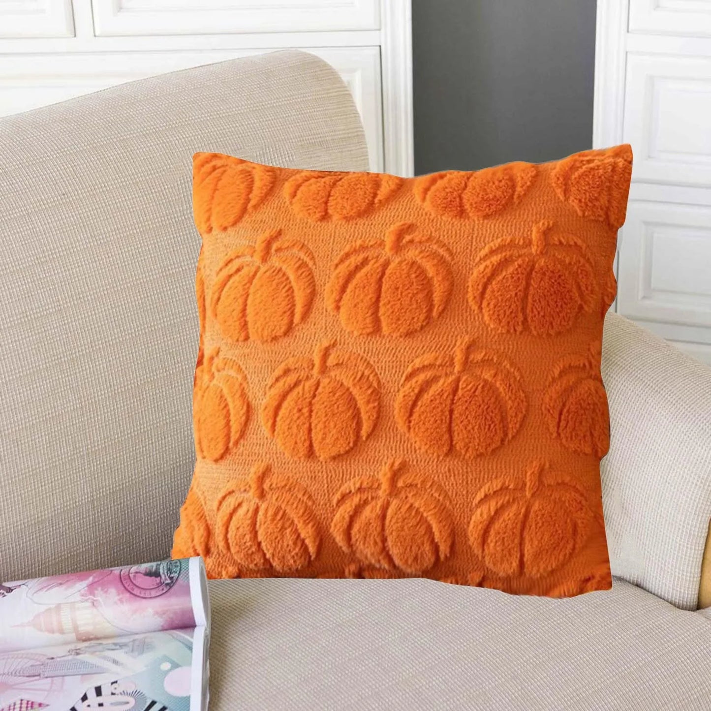 Pumpkin Plush Pillow Covers – Fall & Halloween Edition