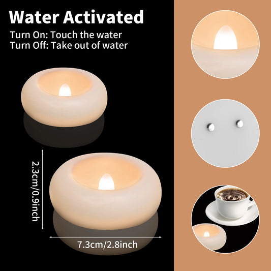 MovaLira™ AquaGlow Floating LED Tealights (12/24 Pack)