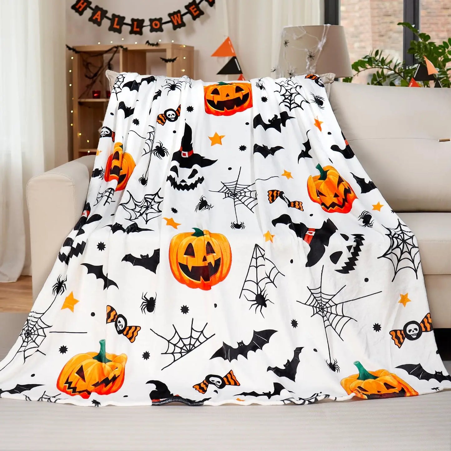 Pumpkin Patch Throw Blanket – Halloween Cozy Edition