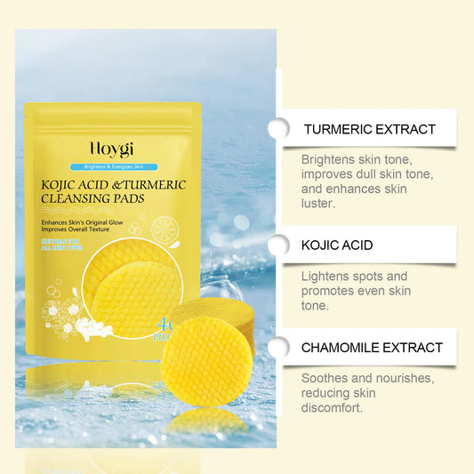 Glow & Go™ Turmeric Brightening Facial Pads – 40 Count