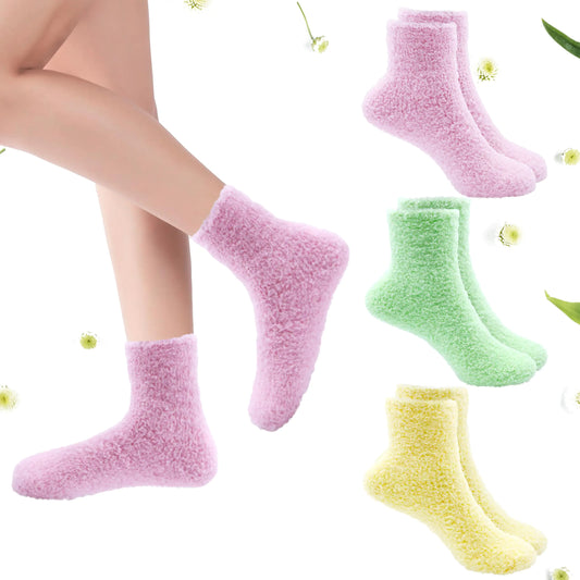 Aloe-Infused Spa Socks – 3 Pairs (Moisturizing & Repairing)