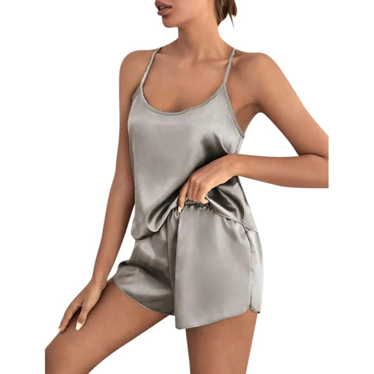 LiraSilk™ Lounge Set – Soft Satin Pajamas for Women
