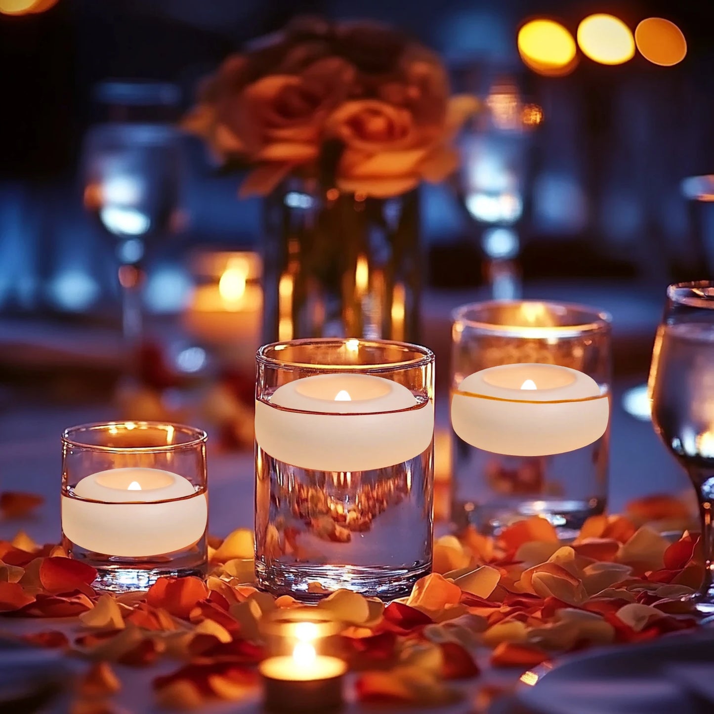 MovaLira™ AquaGlow Floating LED Tealights (12/24 Pack)