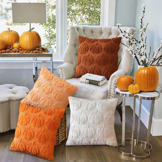 Pumpkin Plush Pillow Covers – Fall & Halloween Edition