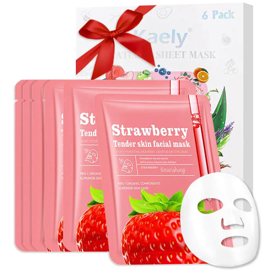 Strawberry Silk Spa Sheet Mask – 6 Pack